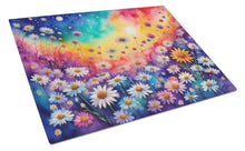 Load image into Gallery viewer, Asters in Color Glass Cutting Boards – Durable, Decorative Kitchen Art Large
