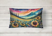 Load image into Gallery viewer, Black-eyed Susans in Color Fabric Decorative Pillow
