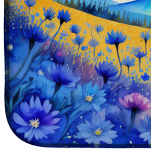 Load image into Gallery viewer, Blue Cornflowers in Color Dish Drying Mat