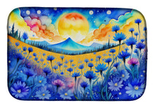 Load image into Gallery viewer, Blue Cornflowers in Color Dish Drying Mat