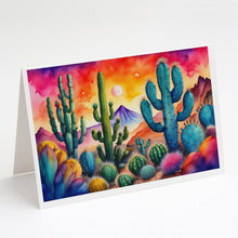 Load image into Gallery viewer, Cactus in Color Greeting Cards -  Blank Note Cards – 8-Pack of Artist-Designed Cards with Envelopes