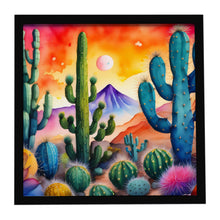 Load image into Gallery viewer, Cactus in Color Framed Metal Print