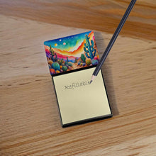 Load image into Gallery viewer, Cactus in Color Sticky Note Holder- Refiilable Desk Accessory Note Pad
