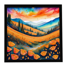 Load image into Gallery viewer, California Poppies in Color Framed Metal Print