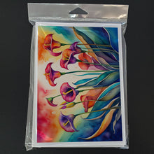 Load image into Gallery viewer, Calla Lilies in Color Greeting Cards -  Blank Note Cards – 8-Pack of Artist-Designed Cards with Envelopes