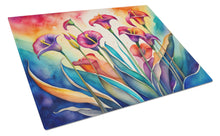 Load image into Gallery viewer, Calla Lilies in Color Glass Cutting Boards – Durable, Decorative Kitchen Art Large