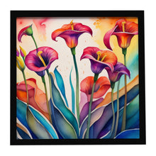 Load image into Gallery viewer, Calla Lilies in Color Framed Metal Print