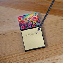 Load image into Gallery viewer, Carnations in Color Sticky Note Holder- Refiilable Desk Accessory Note Pad