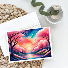 Load image into Gallery viewer, Cherry Blossom in Color Greeting Cards -  Blank Note Cards – 8-Pack of Artist-Designed Cards with Envelopes