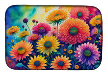 Load image into Gallery viewer, Chrysanthemums in Color Dish Drying Mat