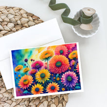 Load image into Gallery viewer, Chrysanthemums in Color Greeting Cards -  Blank Note Cards – 8-Pack of Artist-Designed Cards with Envelopes
