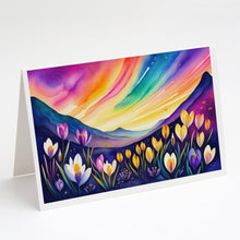 Load image into Gallery viewer, Crocus in Color Greeting Cards -  Blank Note Cards – 8-Pack of Artist-Designed Cards with Envelopes