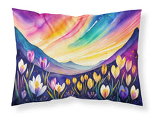 Load image into Gallery viewer, Crocus in Color Fabric Standard Pillowcase – Artistic Decorative Front, White Back