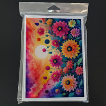 Load image into Gallery viewer, Dahlias in Color Greeting Cards -  Blank Note Cards – 8-Pack of Artist-Designed Cards with Envelopes