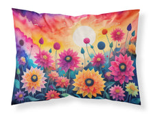 Load image into Gallery viewer, Dahlias in Color Fabric Standard Pillowcase – Artistic Decorative Front, White Back