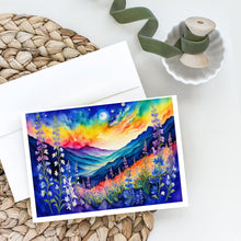 Load image into Gallery viewer, Delphinium in Color Greeting Cards -  Blank Note Cards – 8-Pack of Artist-Designed Cards with Envelopes