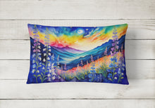Load image into Gallery viewer, Delphinium in Color Fabric Decorative Pillow