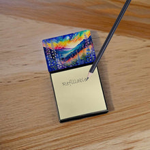 Load image into Gallery viewer, Delphinium in Color Sticky Note Holder- Refiilable Desk Accessory Note Pad