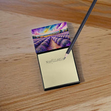 Load image into Gallery viewer, English Lavender in Color Sticky Note Holder- Refiilable Desk Accessory Note Pad