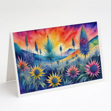 Load image into Gallery viewer, Eryngium in Color Greeting Cards -  Blank Note Cards – 8-Pack of Artist-Designed Cards with Envelopes
