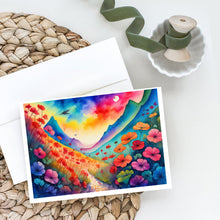 Load image into Gallery viewer, Geraniums in Color Greeting Cards -  Blank Note Cards – 8-Pack of Artist-Designed Cards with Envelopes