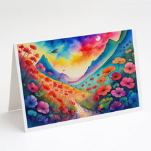 Load image into Gallery viewer, Geraniums in Color Greeting Cards -  Blank Note Cards – 8-Pack of Artist-Designed Cards with Envelopes