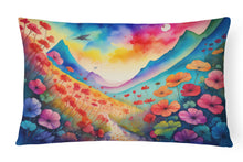 Load image into Gallery viewer, Geraniums in Color Fabric Decorative Pillow