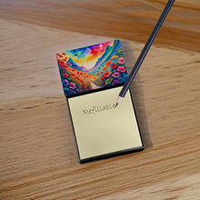 Load image into Gallery viewer, Geraniums in Color Sticky Note Holder- Refiilable Desk Accessory Note Pad