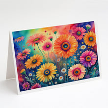 Load image into Gallery viewer, Gerbera Daisies in Color Greeting Cards -  Blank Note Cards – 8-Pack of Artist-Designed Cards with Envelopes