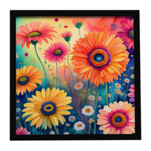 Load image into Gallery viewer, Gerbera Daisies in Color Framed Metal Print