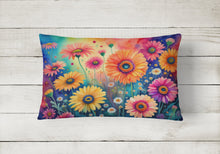 Load image into Gallery viewer, Gerbera Daisies in Color Fabric Decorative Pillow
