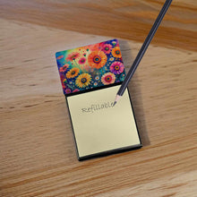 Load image into Gallery viewer, Gerbera Daisies in Color Sticky Note Holder- Refiilable Desk Accessory Note Pad