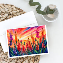 Load image into Gallery viewer, Gladiolus in Color Greeting Cards -  Blank Note Cards – 8-Pack of Artist-Designed Cards with Envelopes