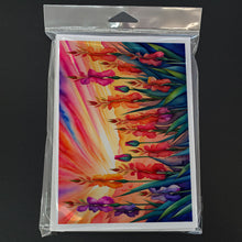 Load image into Gallery viewer, Gladiolus in Color Greeting Cards -  Blank Note Cards – 8-Pack of Artist-Designed Cards with Envelopes