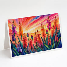 Load image into Gallery viewer, Gladiolus in Color Greeting Cards -  Blank Note Cards – 8-Pack of Artist-Designed Cards with Envelopes