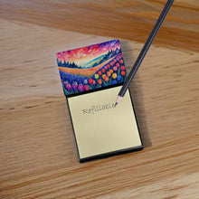 Load image into Gallery viewer, Hyacinths in Color Sticky Note Holder- Refiilable Desk Accessory Note Pad