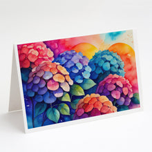 Load image into Gallery viewer, Hydrangeas in Color Greeting Cards -  Blank Note Cards – 8-Pack of Artist-Designed Cards with Envelopes