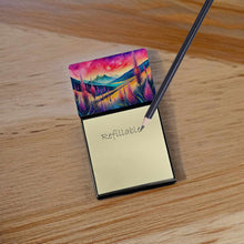Load image into Gallery viewer, Liatris in Color Sticky Note Holder- Refiilable Desk Accessory Note Pad