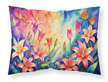 Load image into Gallery viewer, Lilies in Color Fabric Standard Pillowcase – Artistic Decorative Front, White Back