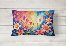 Load image into Gallery viewer, Lilies in Color Fabric Decorative Pillow