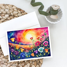 Load image into Gallery viewer, Lisianthus in Color Greeting Cards -  Blank Note Cards – 8-Pack of Artist-Designed Cards with Envelopes