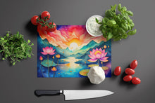 Load image into Gallery viewer, Lotus in Color Glass Cutting Boards – Durable, Decorative Kitchen Art Large