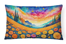 Load image into Gallery viewer, Marigolds in Color Fabric Decorative Pillow