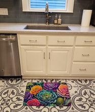Load image into Gallery viewer, Ornamental Kale in Color Memory Foam Kitchen Mat