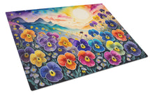 Load image into Gallery viewer, Pansies in Color Glass Cutting Boards – Durable, Decorative Kitchen Art Large