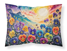 Load image into Gallery viewer, Pansies in Color Fabric Standard Pillowcase – Artistic Decorative Front, White Back