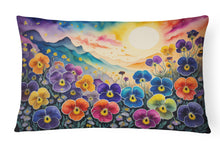 Load image into Gallery viewer, Pansies in Color Fabric Decorative Pillow