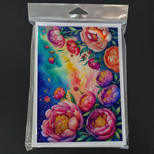 Load image into Gallery viewer, Peonies in Color Greeting Cards -  Blank Note Cards – 8-Pack of Artist-Designed Cards with Envelopes