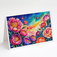 Load image into Gallery viewer, Peonies in Color Greeting Cards -  Blank Note Cards – 8-Pack of Artist-Designed Cards with Envelopes