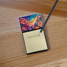 Load image into Gallery viewer, Peonies in Color Sticky Note Holder- Refiilable Desk Accessory Note Pad